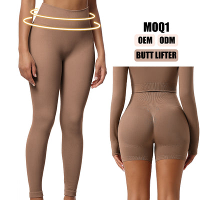 Anti-Visible Line Sports Yoga Butt-Lifting Leggings Women's High-Waist Hip-Padded Abdominal Support Long Pants
