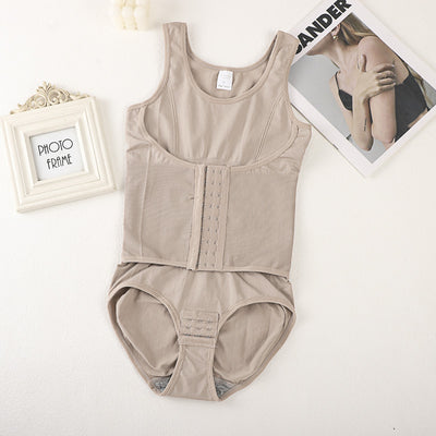 Enhanced Full-Body Shaping Bodysuit for Women, Breathable Lightweight, Body-Sculpting with Front Closure, Tummy Control, Waist Cincher, Slimming and Contouring