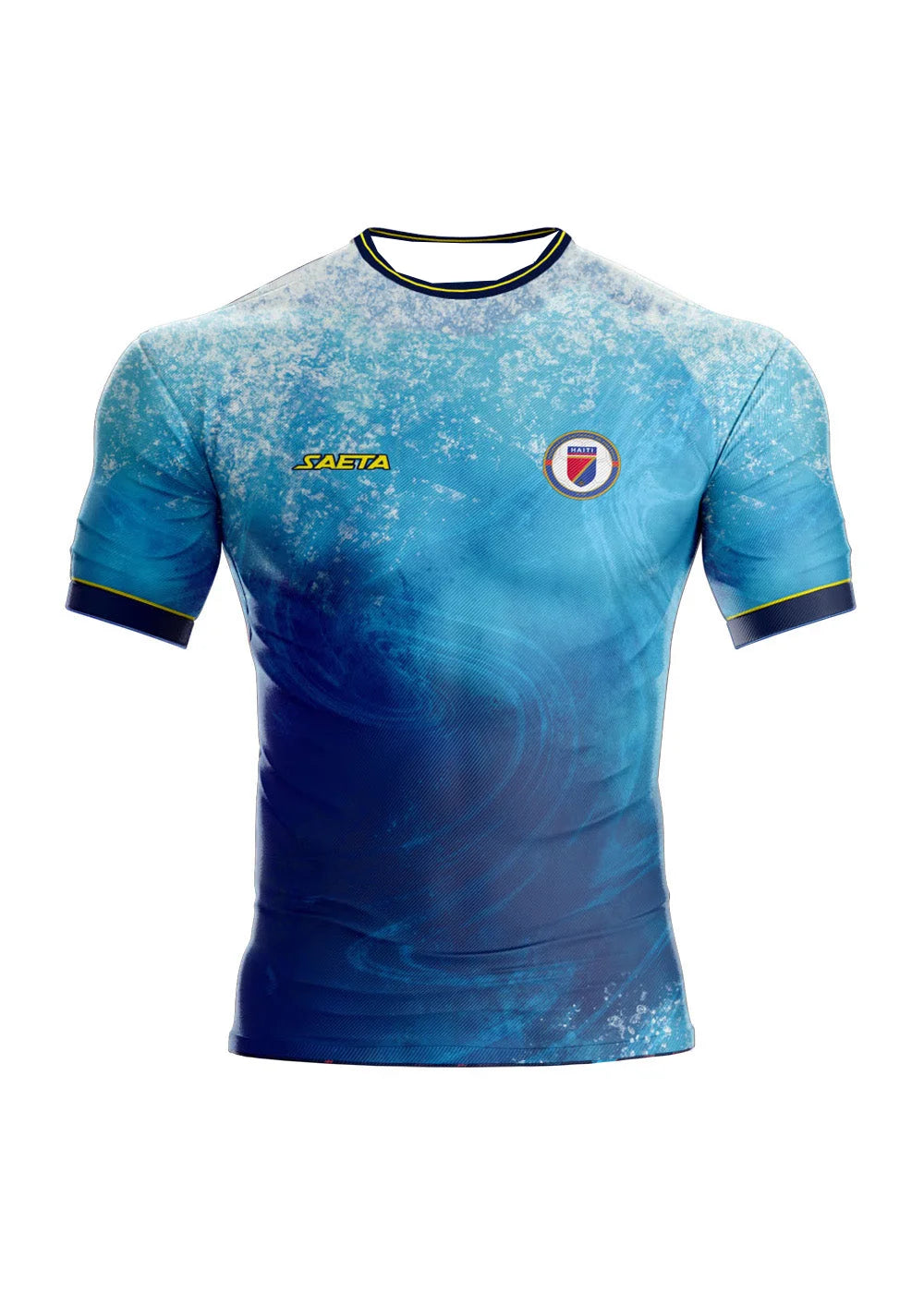 Haiti National Team away jersey by R&G Boutique, featuring team colors and design details, displayed flat on a white background.