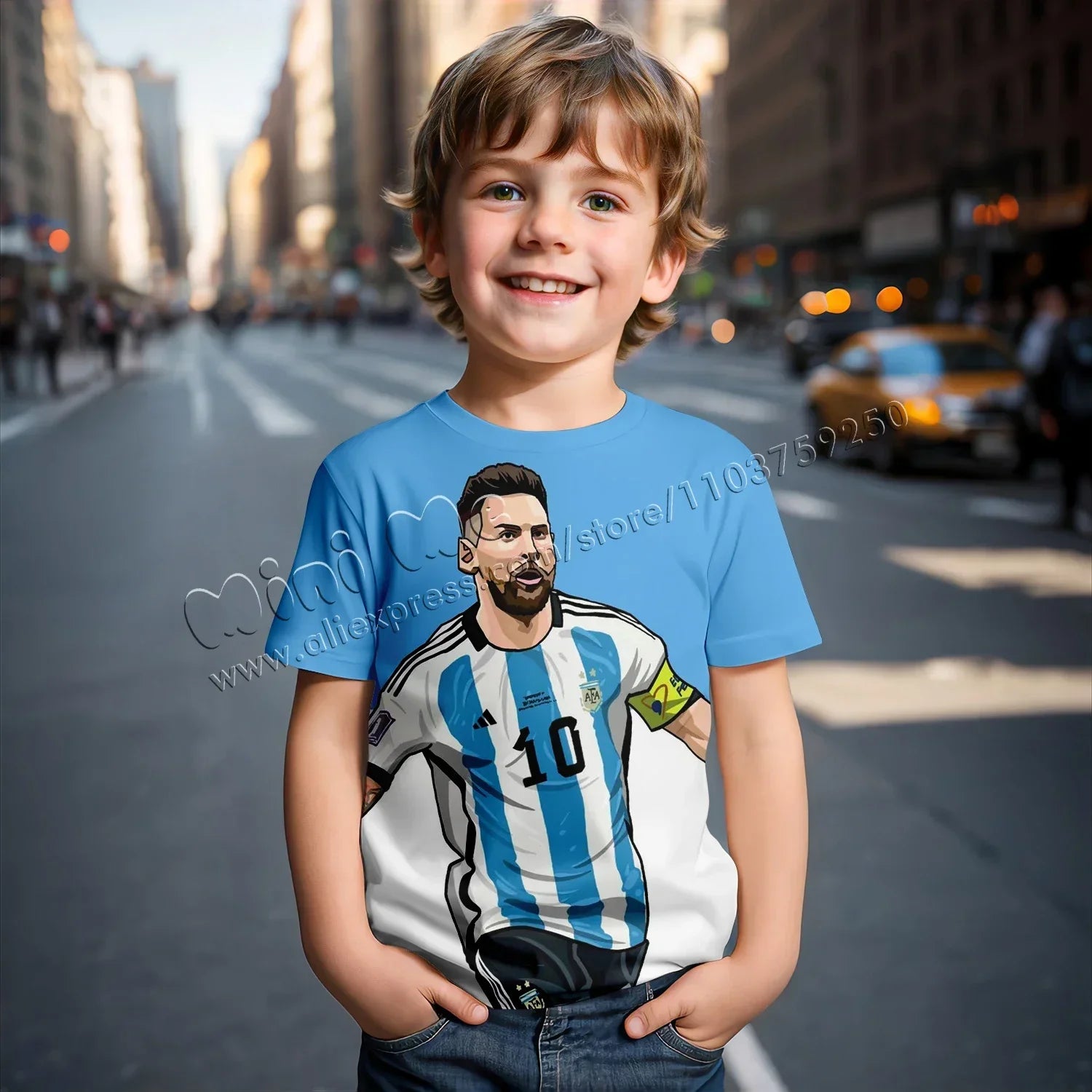 3D Print Messi Football for Casual Summer 2024 Kids Clothes Cool T-shirts for Children Stich Boys Girls Children's Clothing