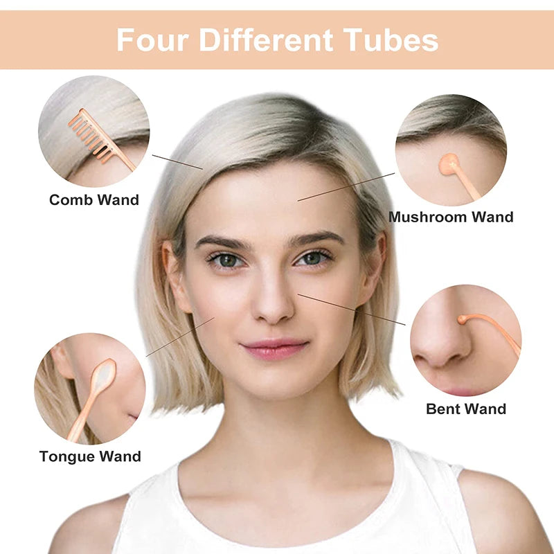High Frequency Facial Wand Machine | Orange Neon & Argon Skin Care Device for Home Use