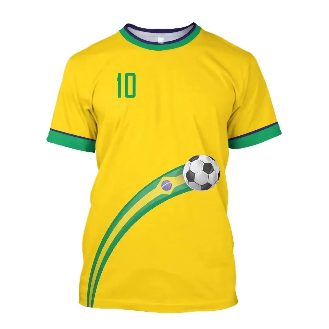 Brazil Jersey Men's T-shirt O-Neck Oversize Short Sleeve