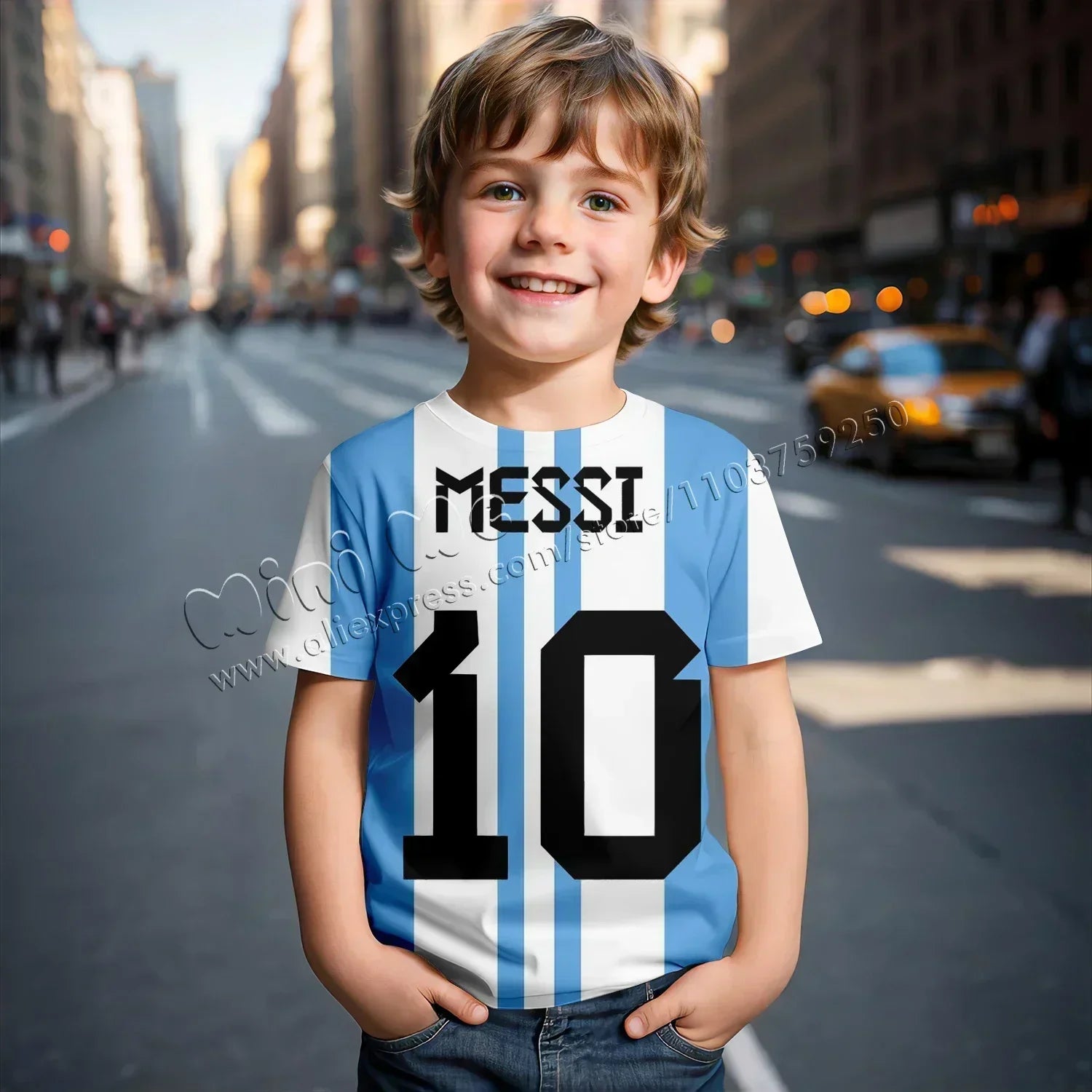 3D Print Messi Football for Casual Summer 2024 Kids Clothes Cool T-shirts for Children Stich Boys Girls Children's Clothing