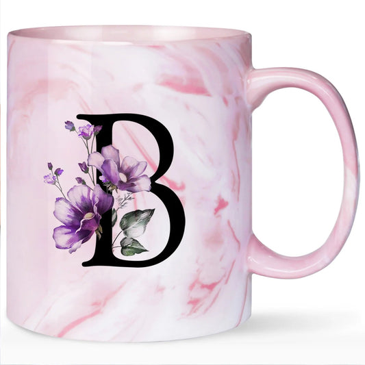 1PC, Letter Flower A-Z Coffee Mugs R&G Boutique