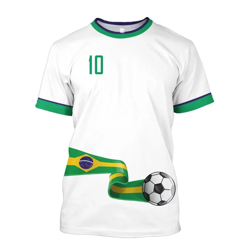 Brazil Jersey Men's T-shirt O-Neck Oversize Short Sleeve