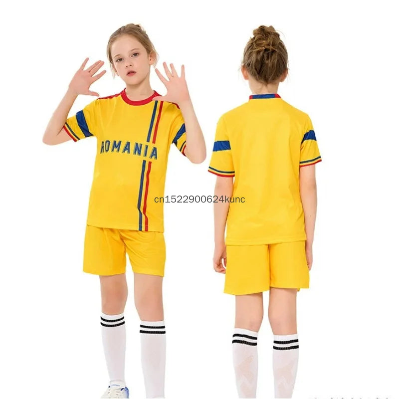 Kids Brazil Argentina Germany Football Jersey Boy Girls Quick Dry Club National Soccer Jersey Sets Childs Cheerleading Costume