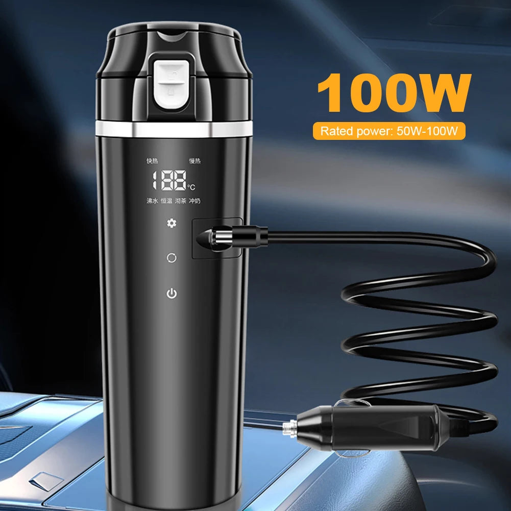 12V/24V Car Heating Cup Digital LCD Display Smart Mug