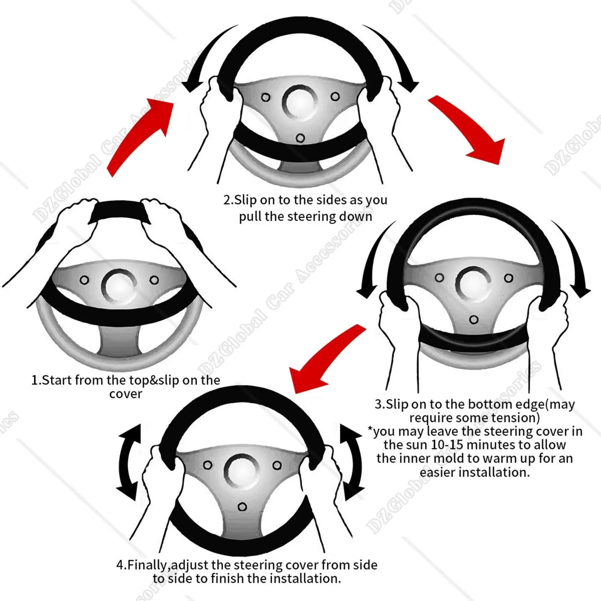 Haiti Flag Steering Wheel Cover