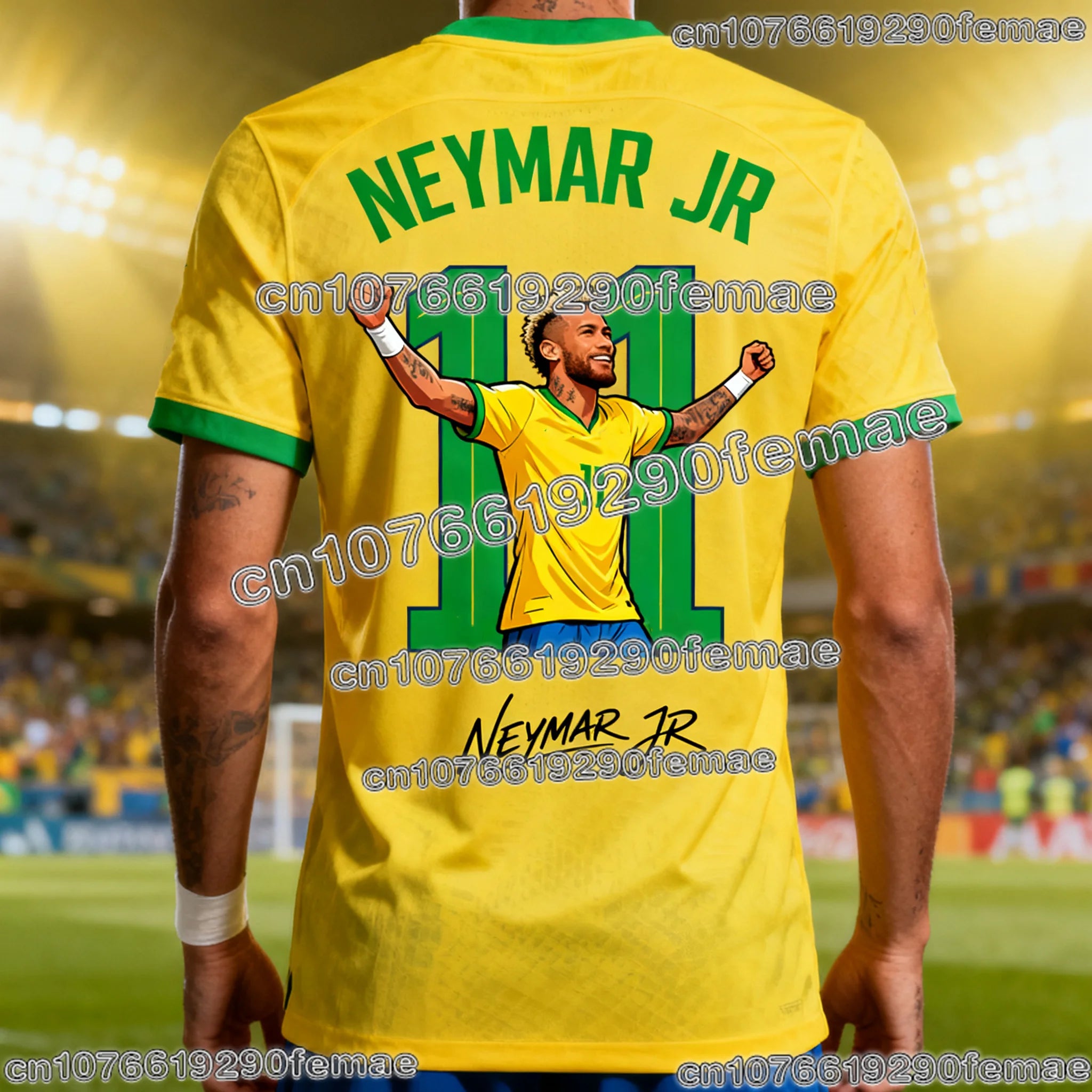 Hot Selling Neymar Commemorative Football T Shirt