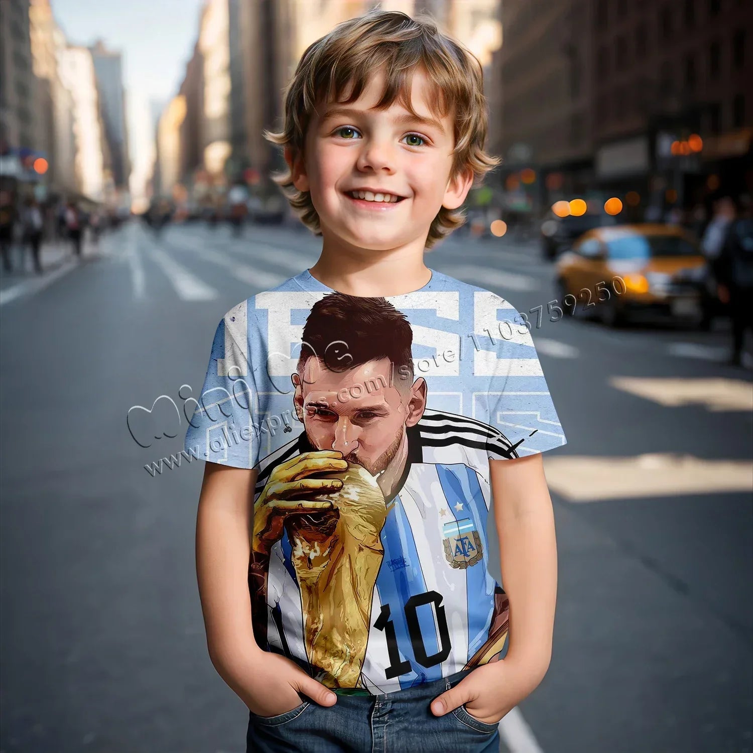 3D Print Messi Football for Casual Summer 2024 Kids Clothes Cool T-shirts for Children Stich Boys Girls Children's Clothing