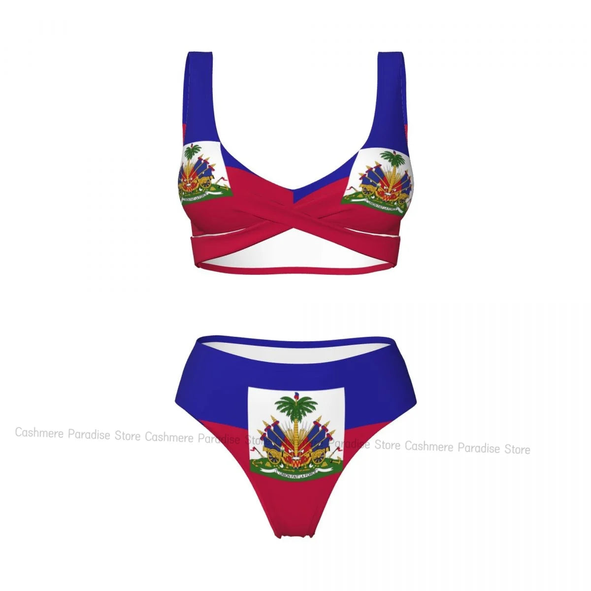 Haiti Flag Women Bikini Set Swimsuit Push Up Female Swimwear Bathing Suit