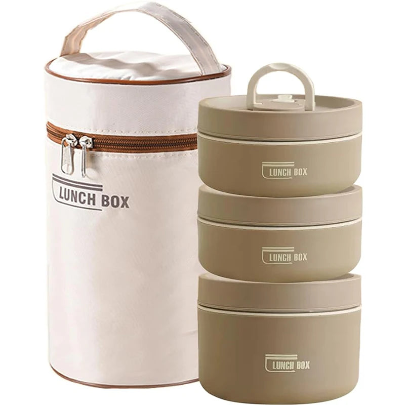 Portable Insulated 3 piece Lunch Container Set