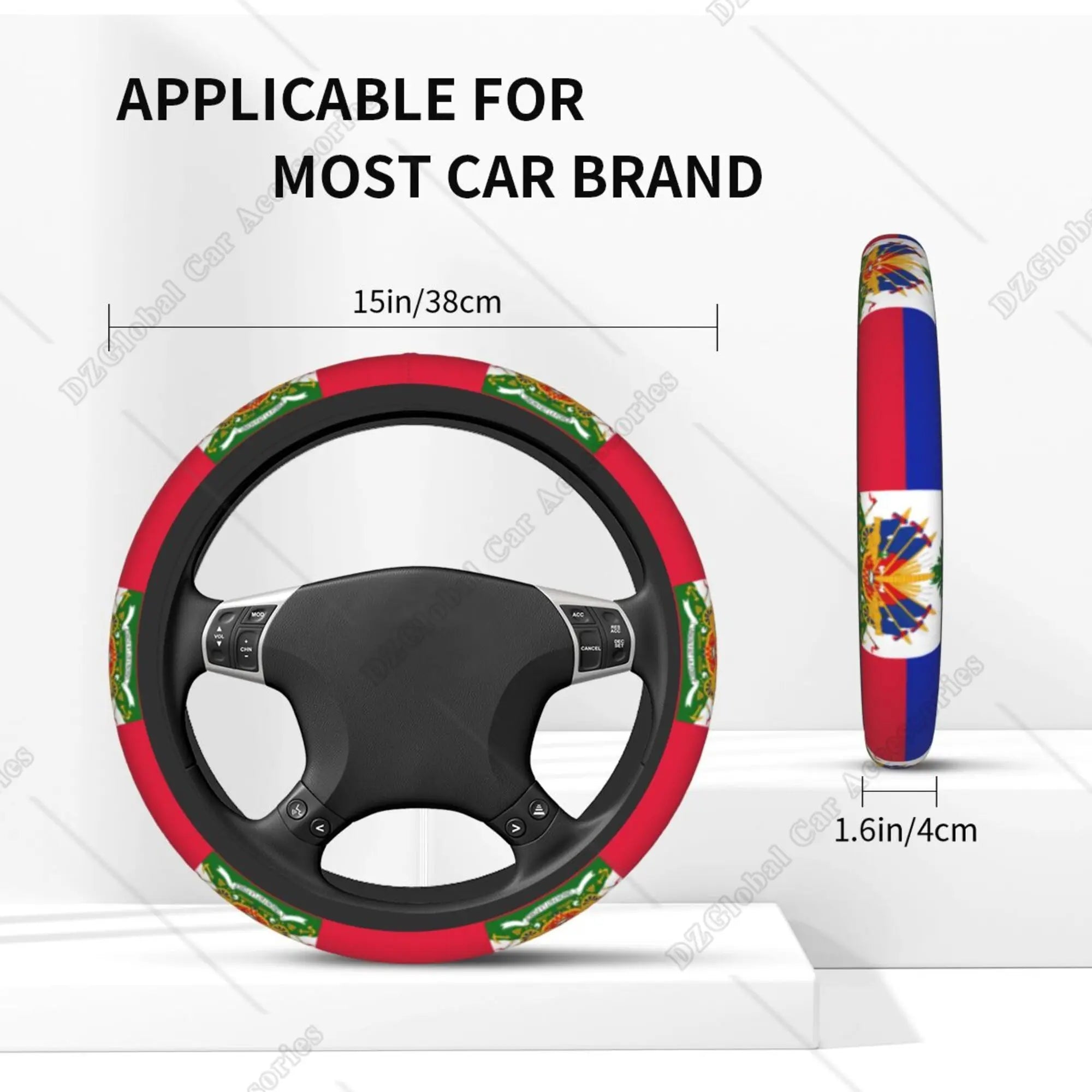 Haiti Flag Steering Wheel Cover