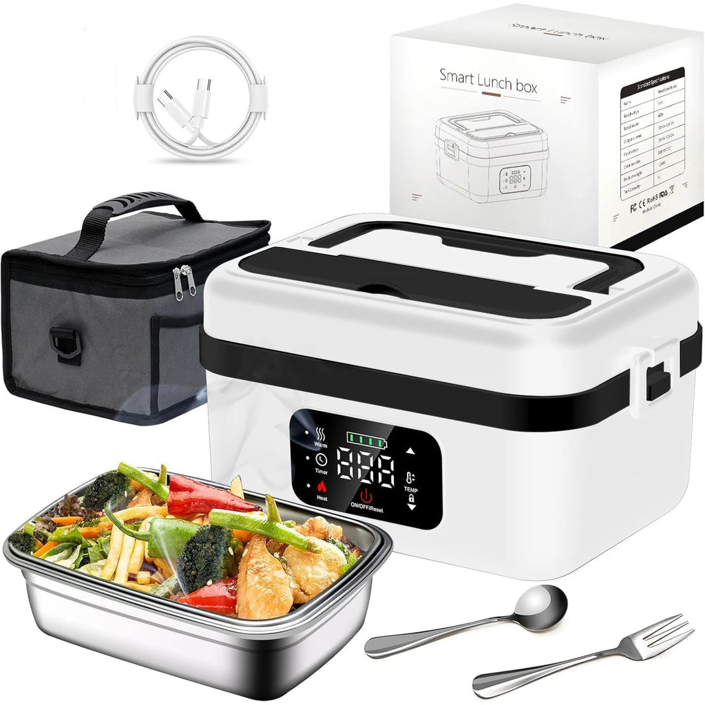 8000mAh Rechargeable Timer Automatic Heating Lunch Box,