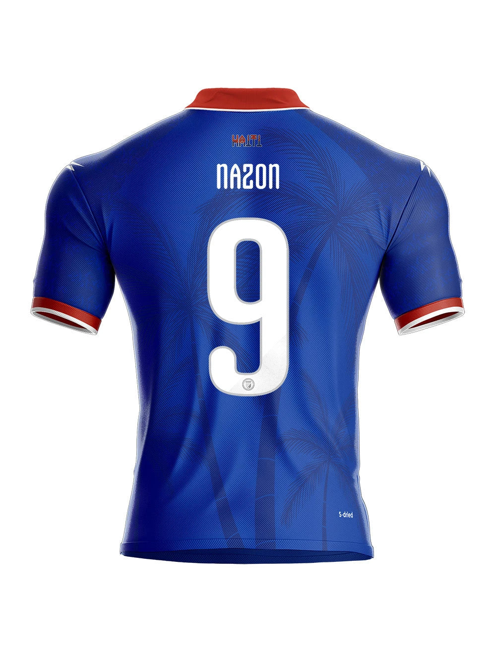 Haiti National Team away jersey by R&G Boutique, featuring team colors and design, displayed flat on a white background.
