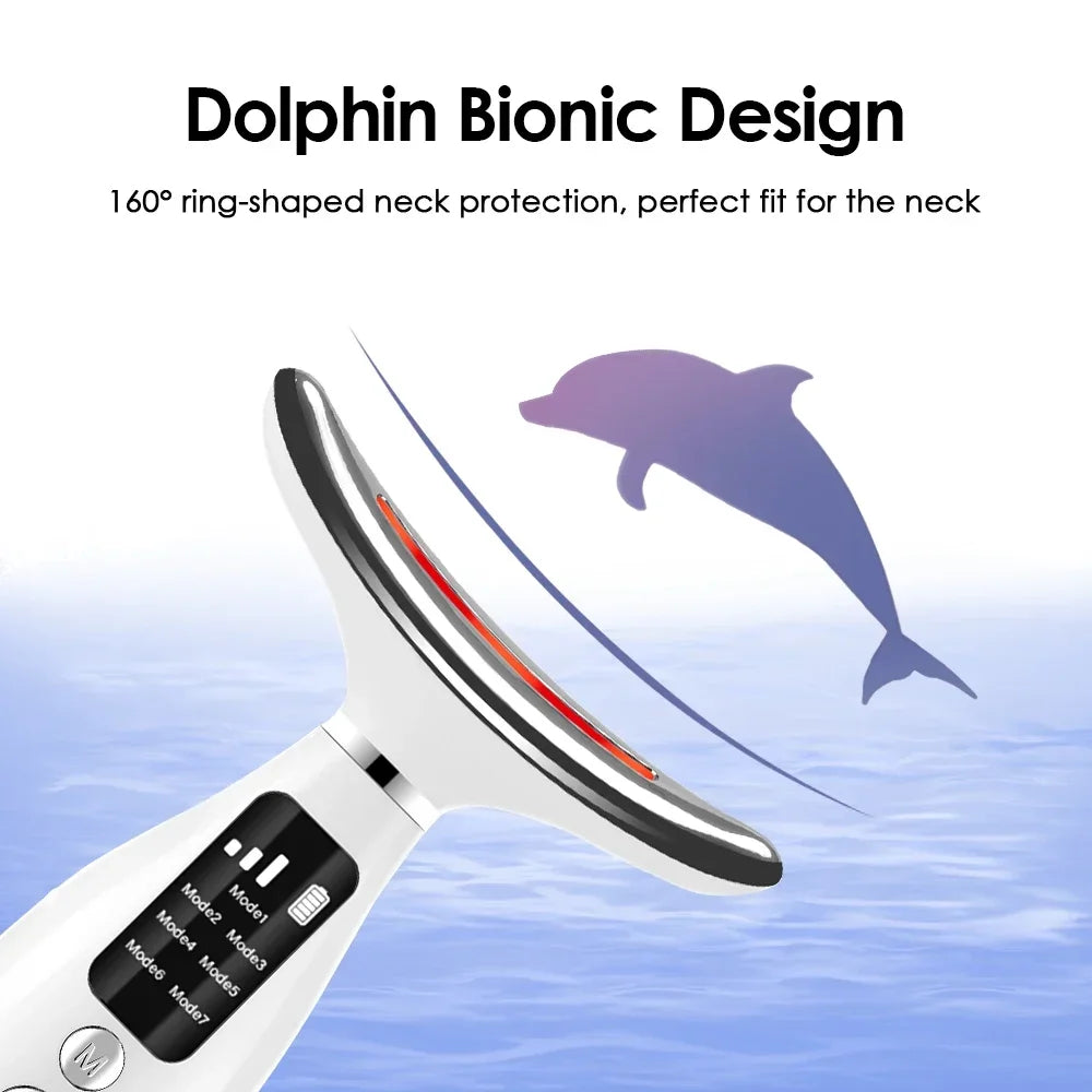 Portable 7-Color LED Light Therapy Face & Neck Massager | Skin Tightening & Facial Beauty Device