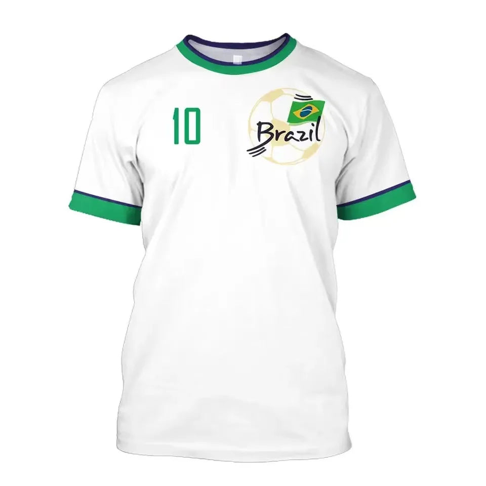 Brazil Jersey Men's T-shirt O-Neck Oversize Short Sleeve