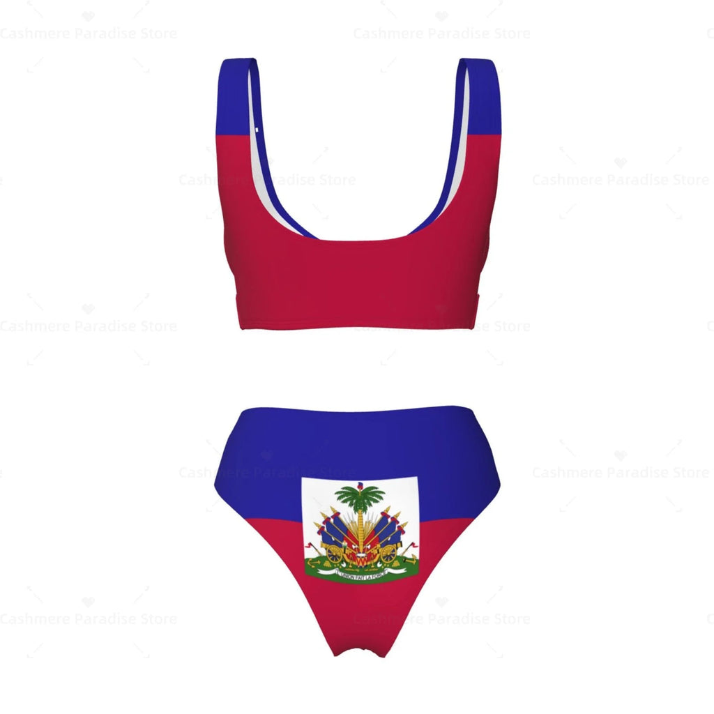 Haiti Flag Women Bikini Set Swimsuit Push Up Female Swimwear Bathing Suit