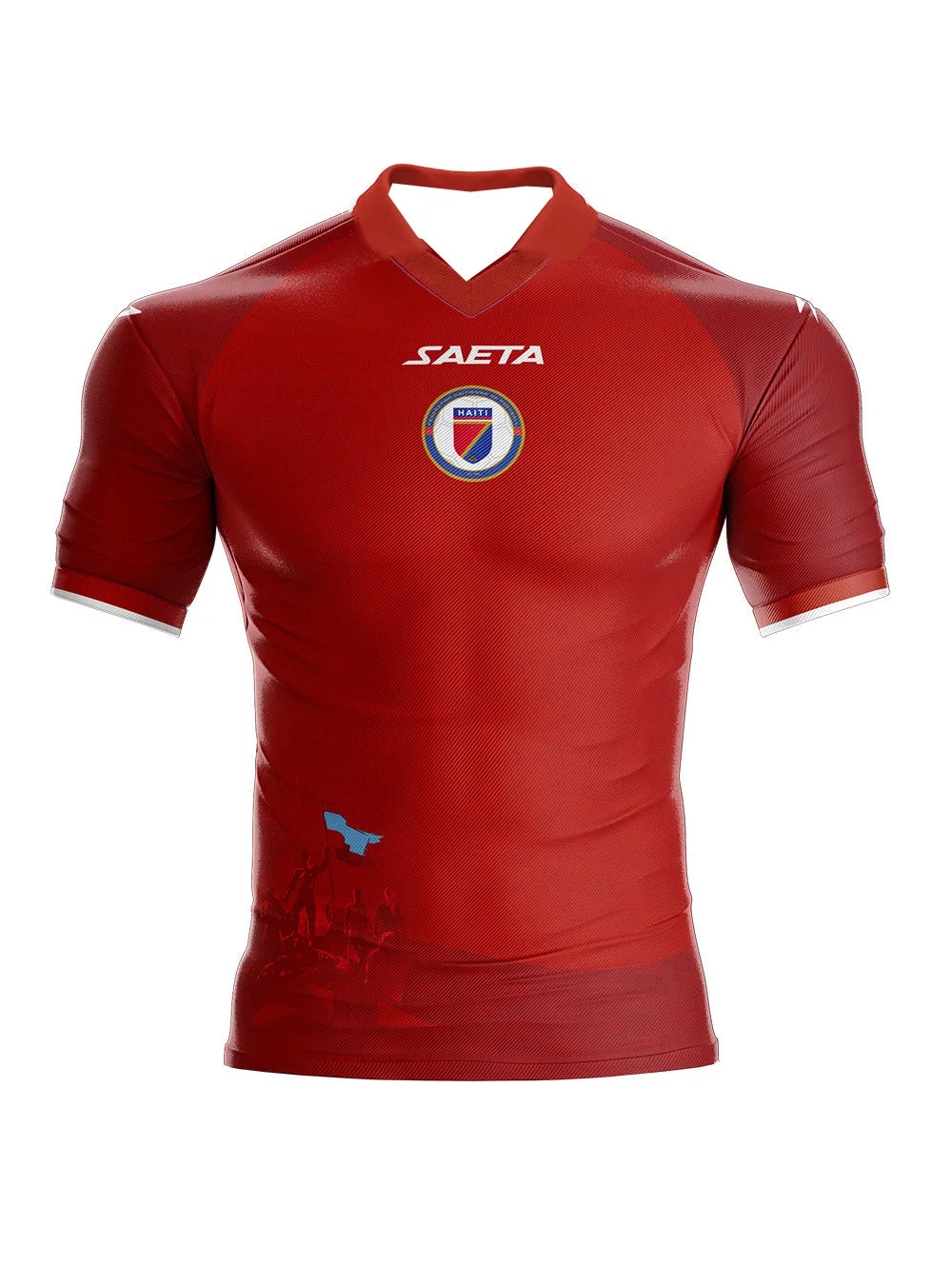 Haiti National Team away jersey by R&G Boutique, featuring team colors and design details, displayed flat on a white background.