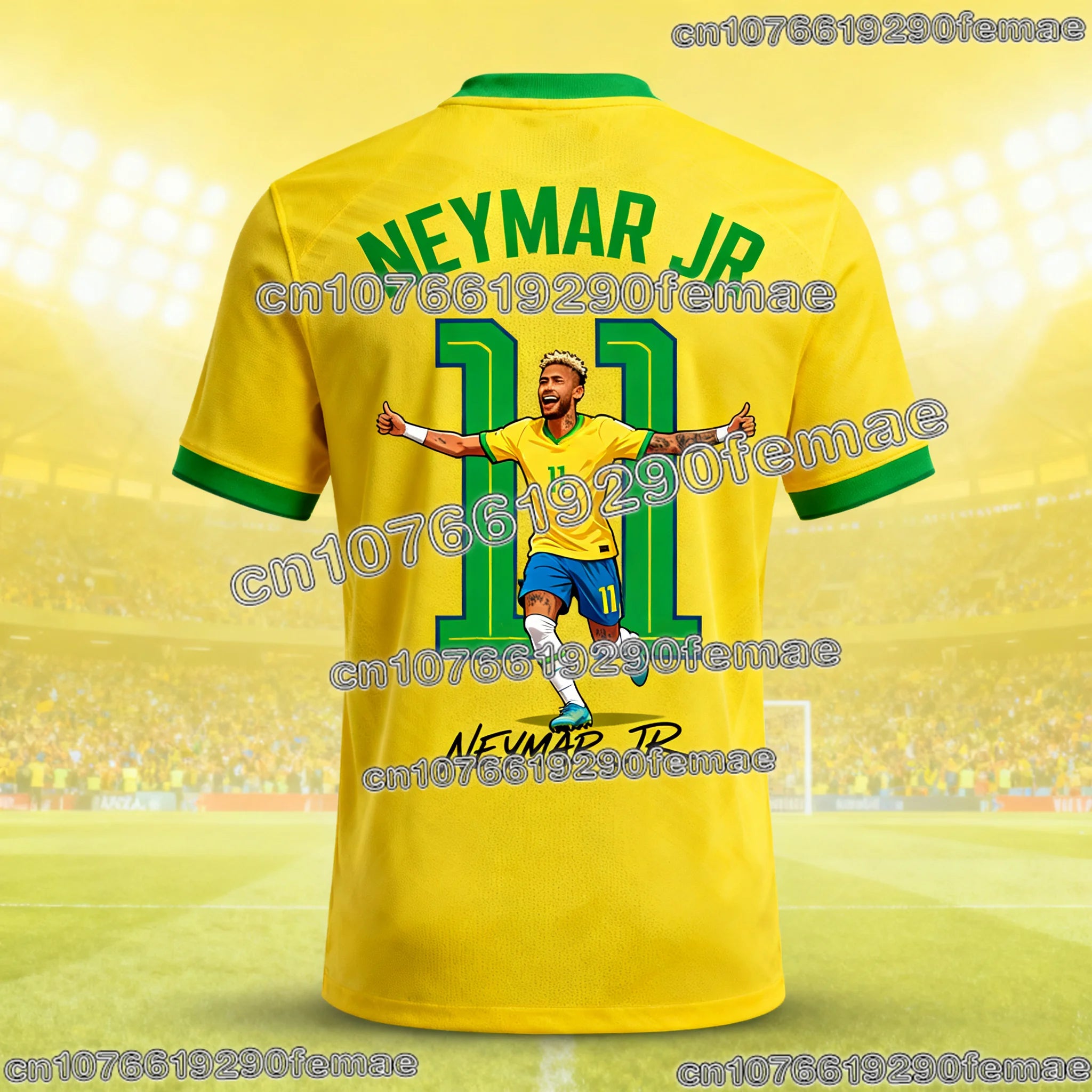 Hot Selling Neymar Commemorative Football T Shirt