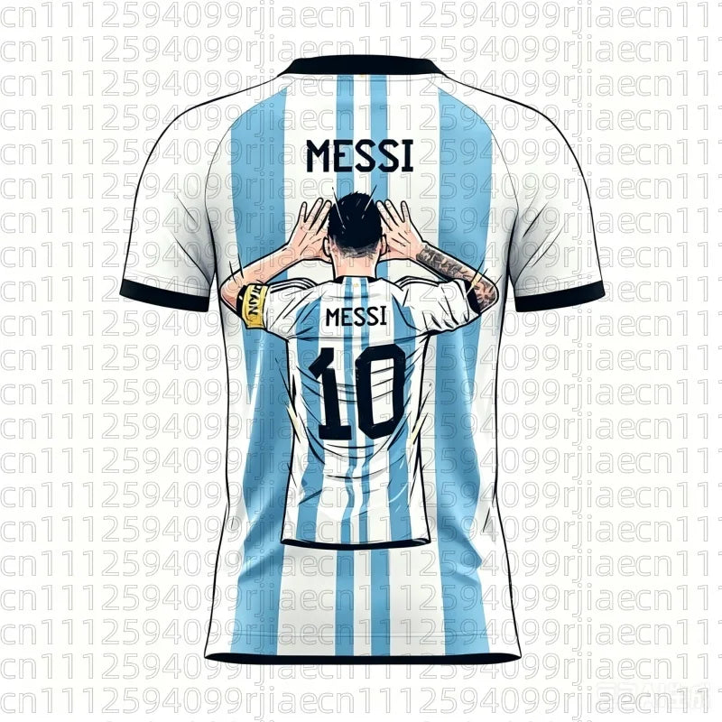 2026Messi Argentina Team Football Jersey Match & Training Kit Summer Sports Men's Y2k Woman Customized Football T-shirt for Fans