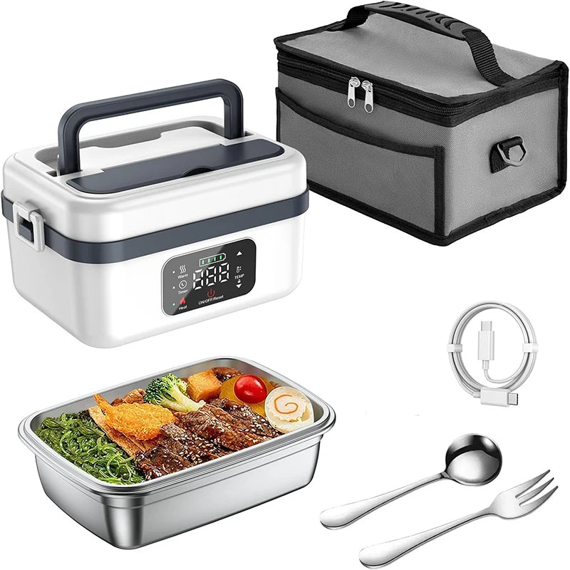 8000mAh Rechargeable Timer Automatic Heating Lunch Box,