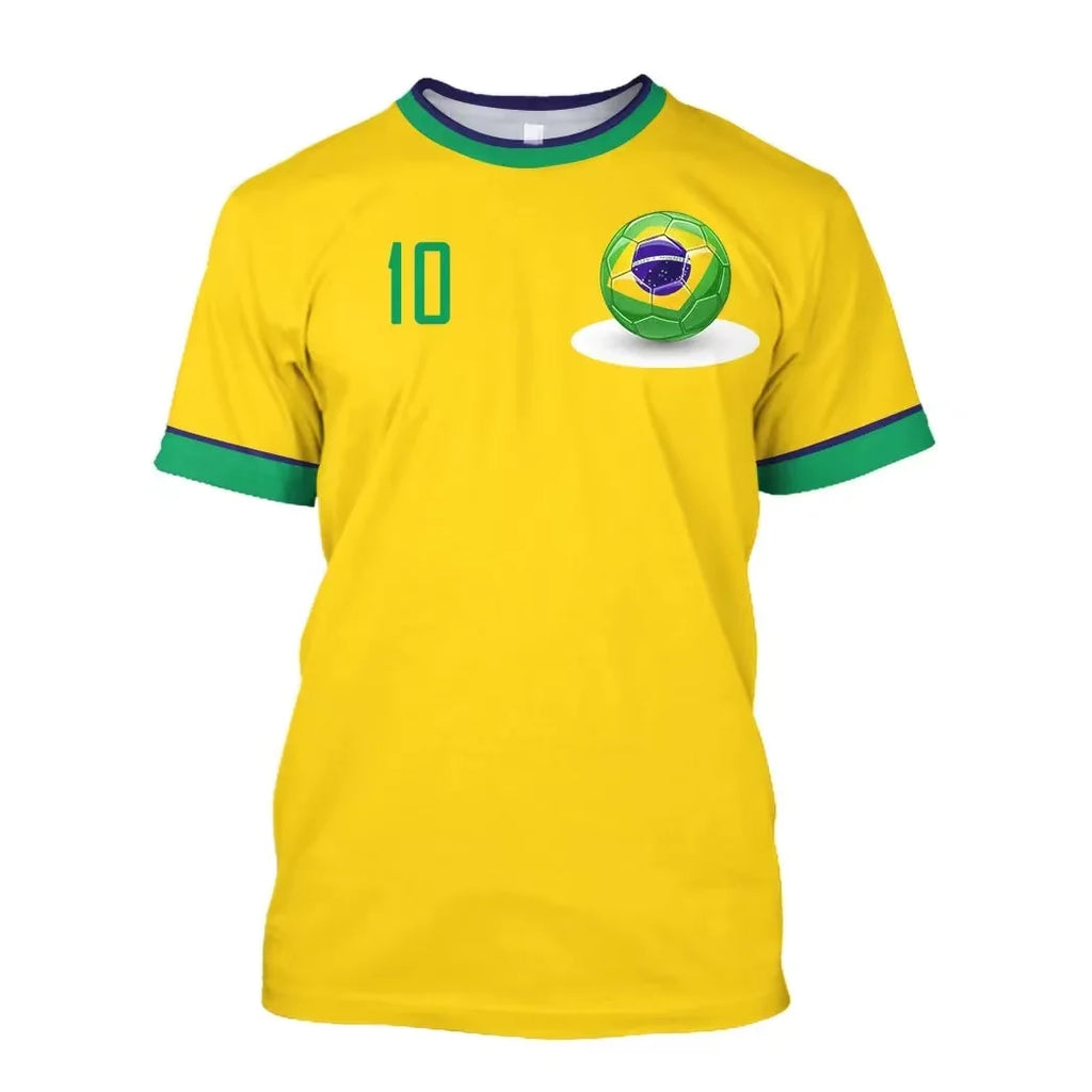 Brazil Jersey Men's T-shirt O-Neck Oversize Short Sleeve