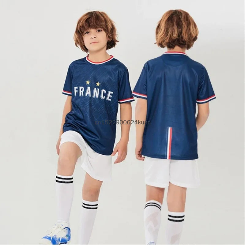 Kids Brazil Argentina Germany Football Jersey Boy Girls Quick Dry Club National Soccer Jersey Sets Childs Cheerleading Costume