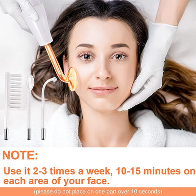 High Frequency Facial Wand Machine | Orange Neon & Argon Skin Care Device for Home Use