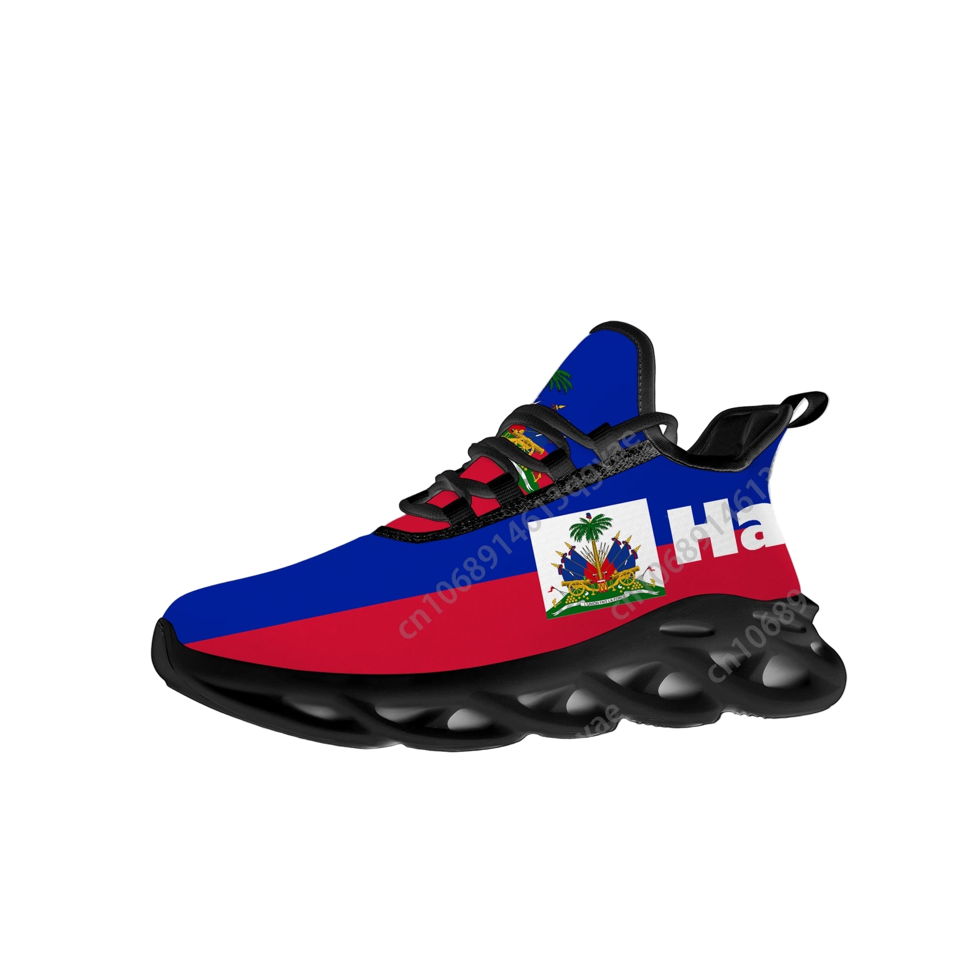 High Quality Haitian Flag Flats Sneakers Men & Women