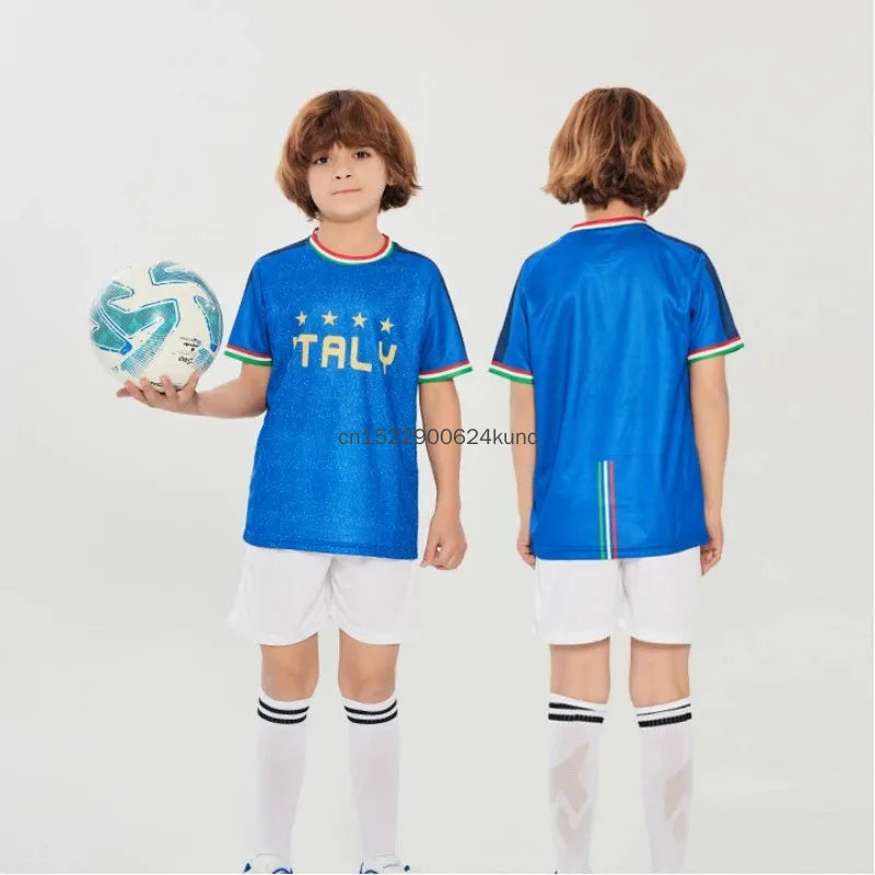 Kids Brazil Argentina Germany Football Jersey Boy Girls Quick Dry Club National Soccer Jersey Sets Childs Cheerleading Costume