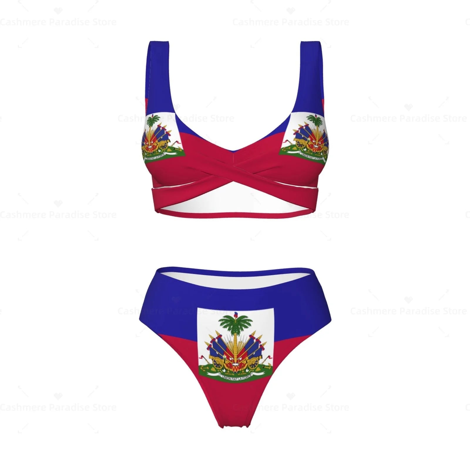 Haiti Flag Women Bikini Set Swimsuit Push Up Female Swimwear Bathing Suit