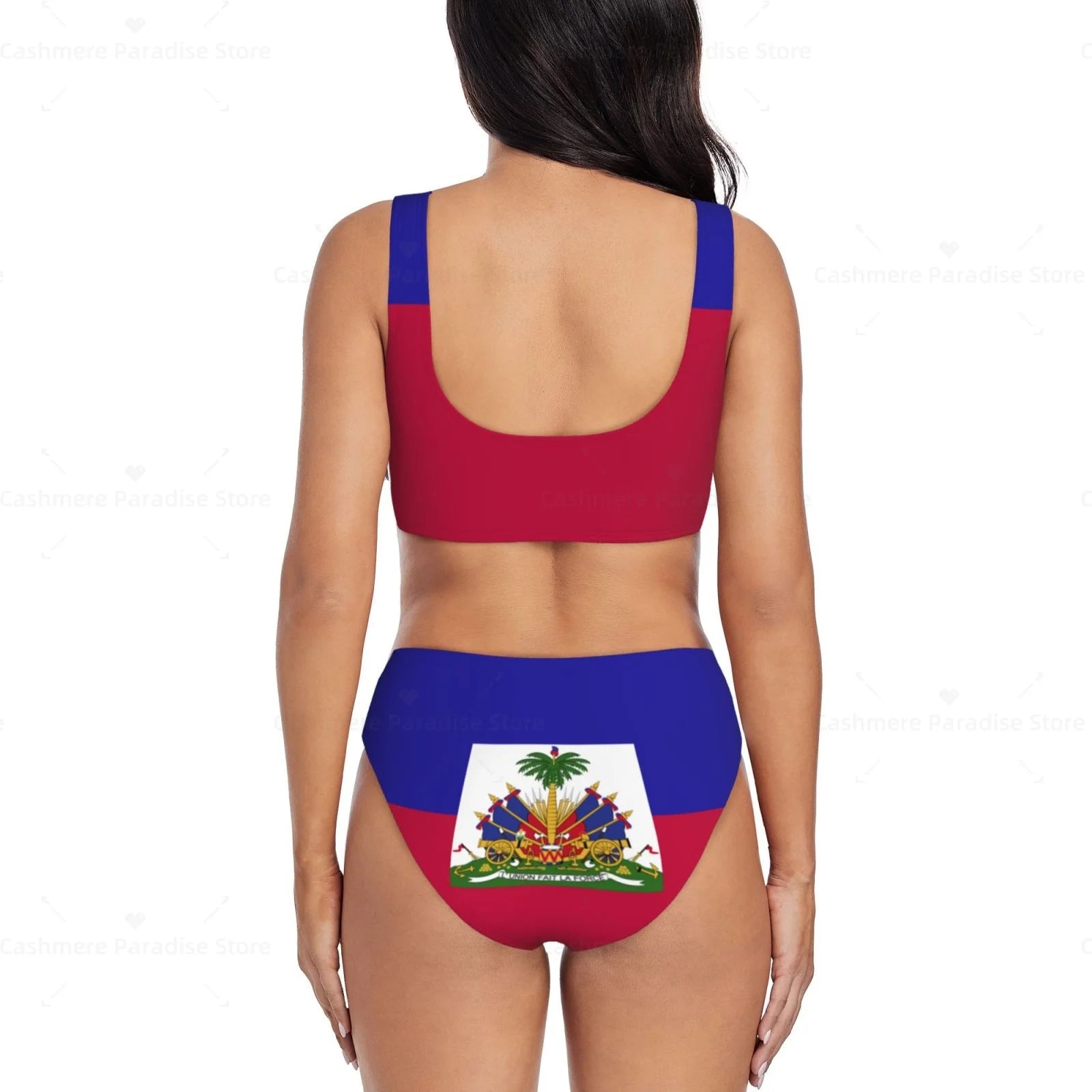 Haiti Flag Women Bikini Set Swimsuit Push Up Female Swimwear Bathing Suit