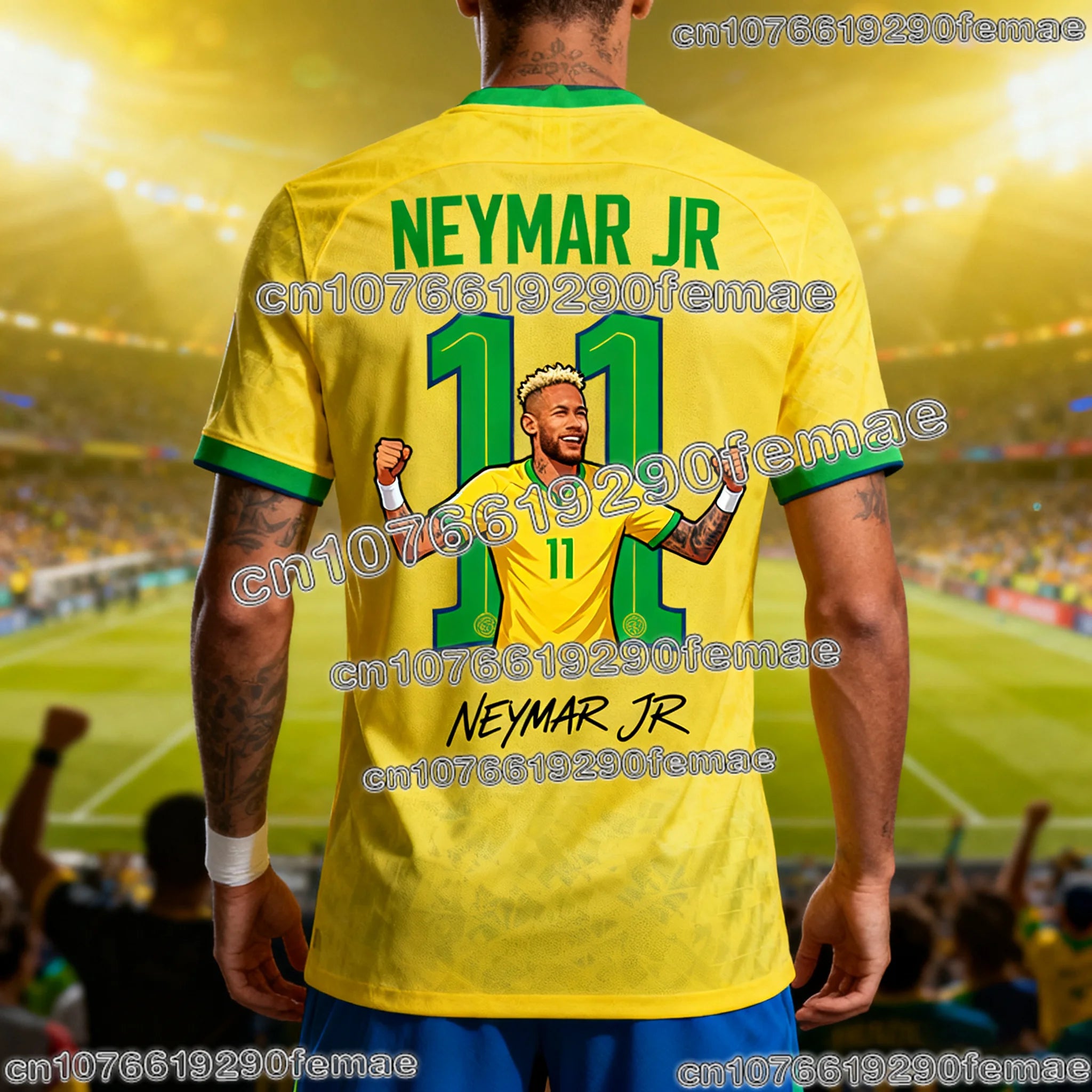 Hot Selling Neymar Commemorative Football T Shirt