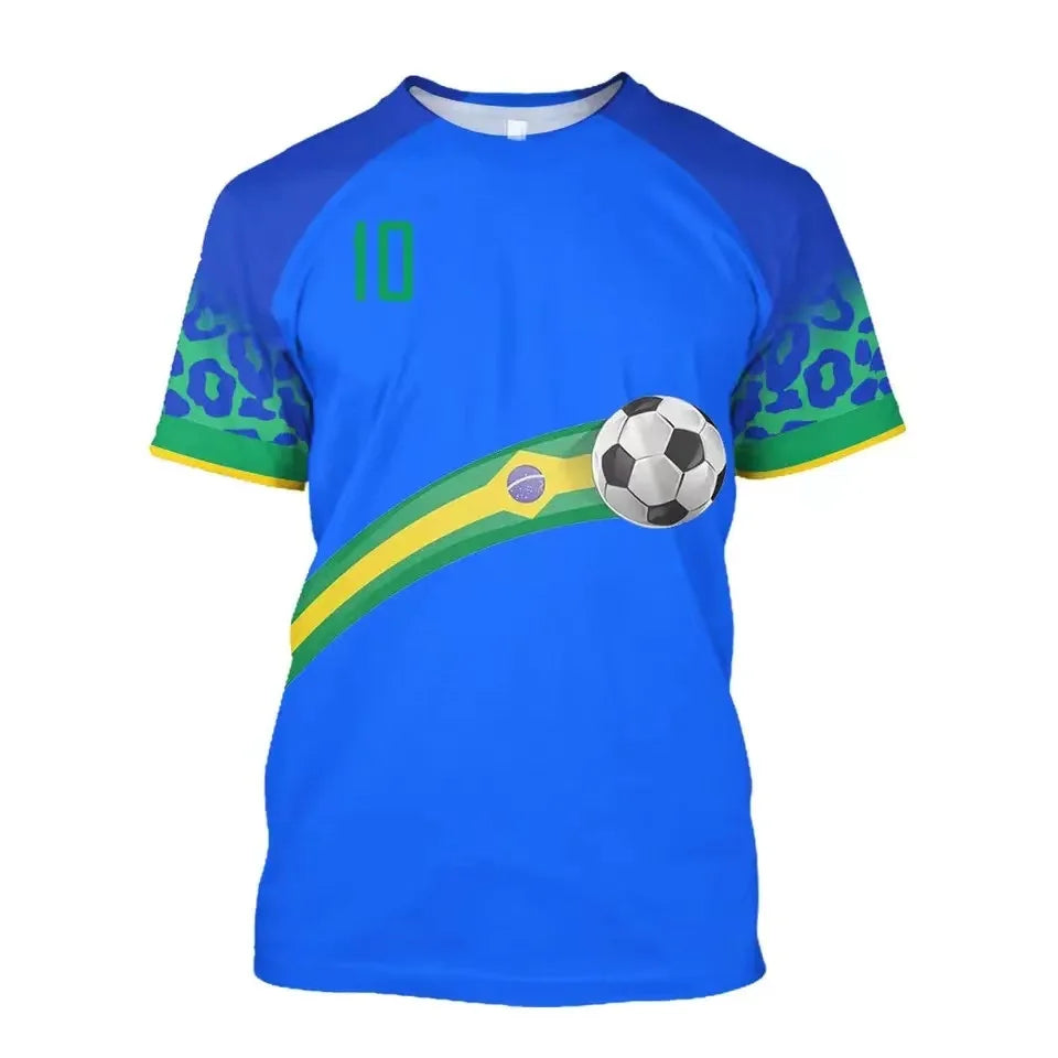 Brazil Jersey Men's T-shirt O-Neck Oversize Short Sleeve