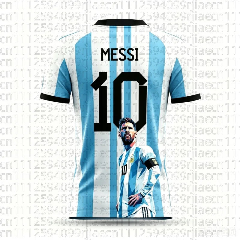 2026Messi Argentina Team Football Jersey Match & Training Kit Summer Sports Men's Y2k Woman Customized Football T-shirt for Fans