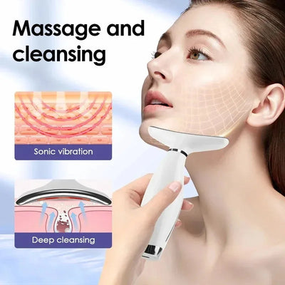 Portable 7-Color LED Light Therapy Face & Neck Massager | Skin Tightening & Facial Beauty Device