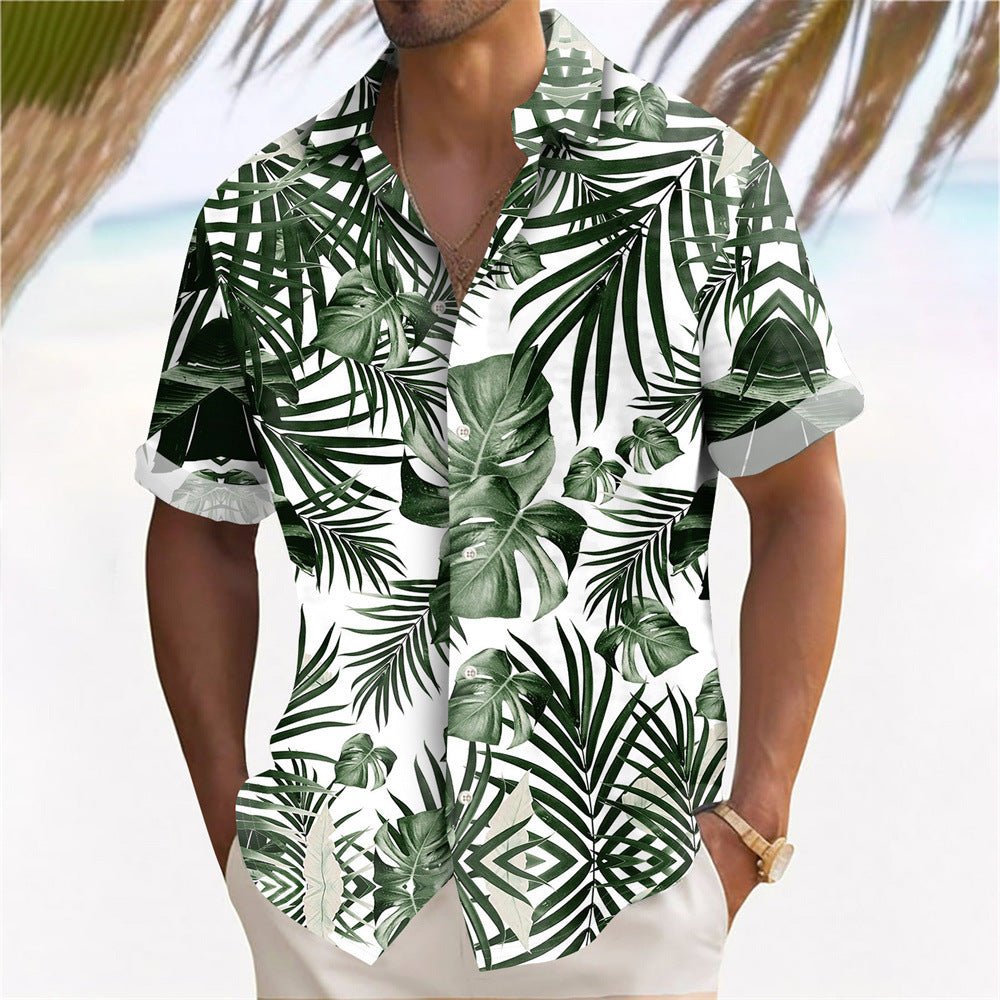 Men's Hawaii Beach print shirt from R&G Boutique, featuring colorful casual floral design perfect for summer or vacation wear.