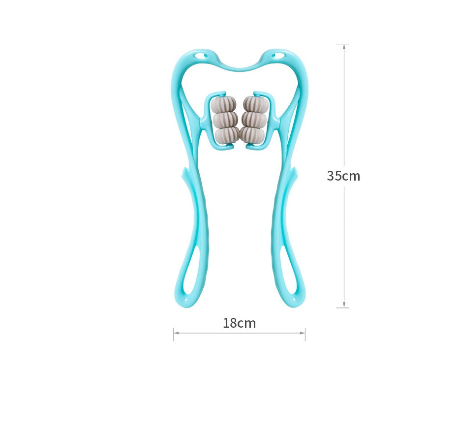 R&G Boutique multifunctional six-wheel neck massager with pain relief roller, designed for relaxing neck and shoulder massage.