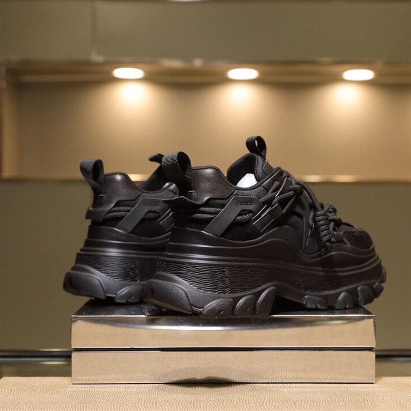Women's casual leather platform sneakers with lace-up design by R&G Boutique, featuring a trendy, comfortable style.