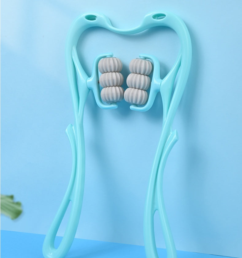 Manual six-wheel neck massager by R&G Boutique with roller design for pain relief and muscle relaxation in a beauty therapy tool