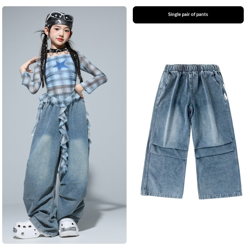 Girls' hip-hop street dance outfit set by R&G Boutique, trendy and stylish kids clothing with vibrant colors and comfortable fit.