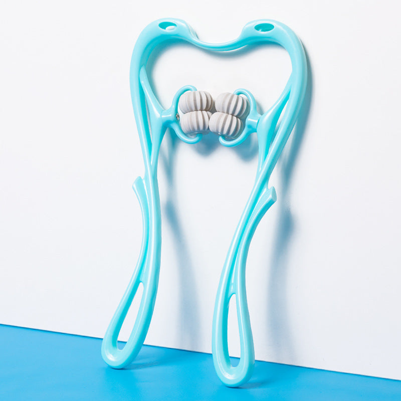Manual six-wheel neck massager from R&G Boutique, a beauty roller designed for pain relief and muscle relaxation.