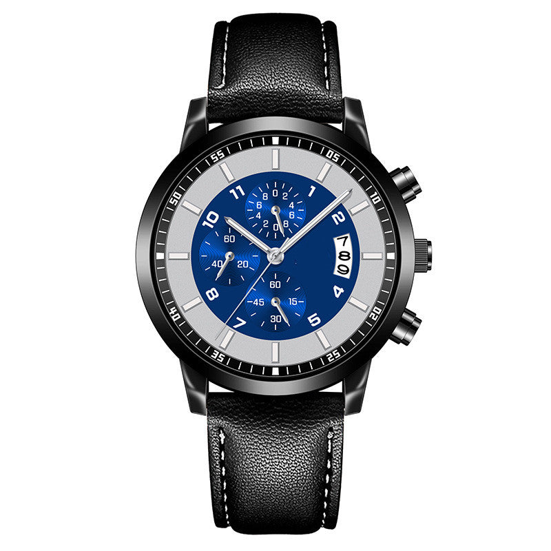 Men's R&G Boutique alloy quartz watch with luminous dial and calendar display, featuring a sleek business design.