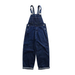 Men's loose denim jumpsuit with working bib top and pants, R&G Boutique, featuring a casual, stylish denim design.