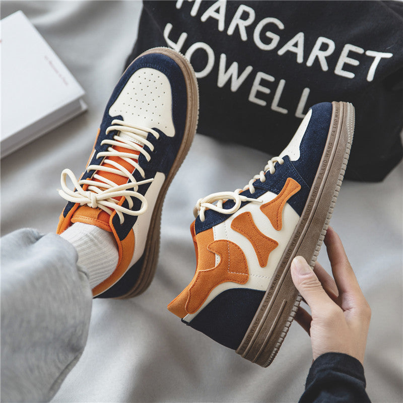 R&G Boutique winter casual sports bone board shoes with retro platform design, warm velvet cotton lining, and German training style.