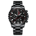 Men's waterproof sports stainless steel watch by R&G Boutique featuring a sleek silver dial and durable band.