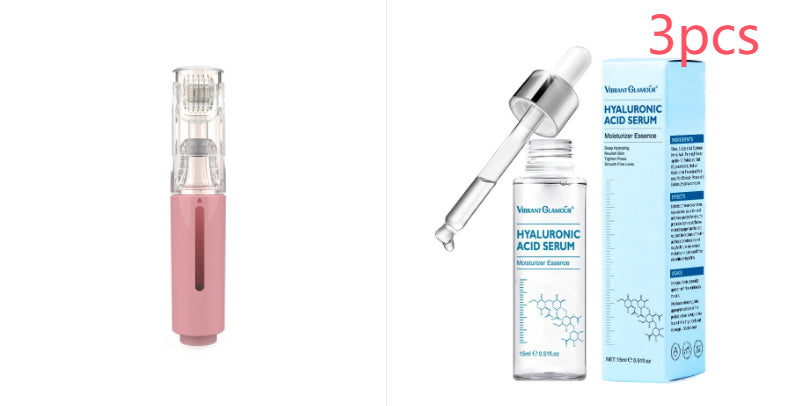 R&G Boutique 3-in-1 lip care and hair growth roller with needle applicator, beard treatment serum in a sleek beauty device