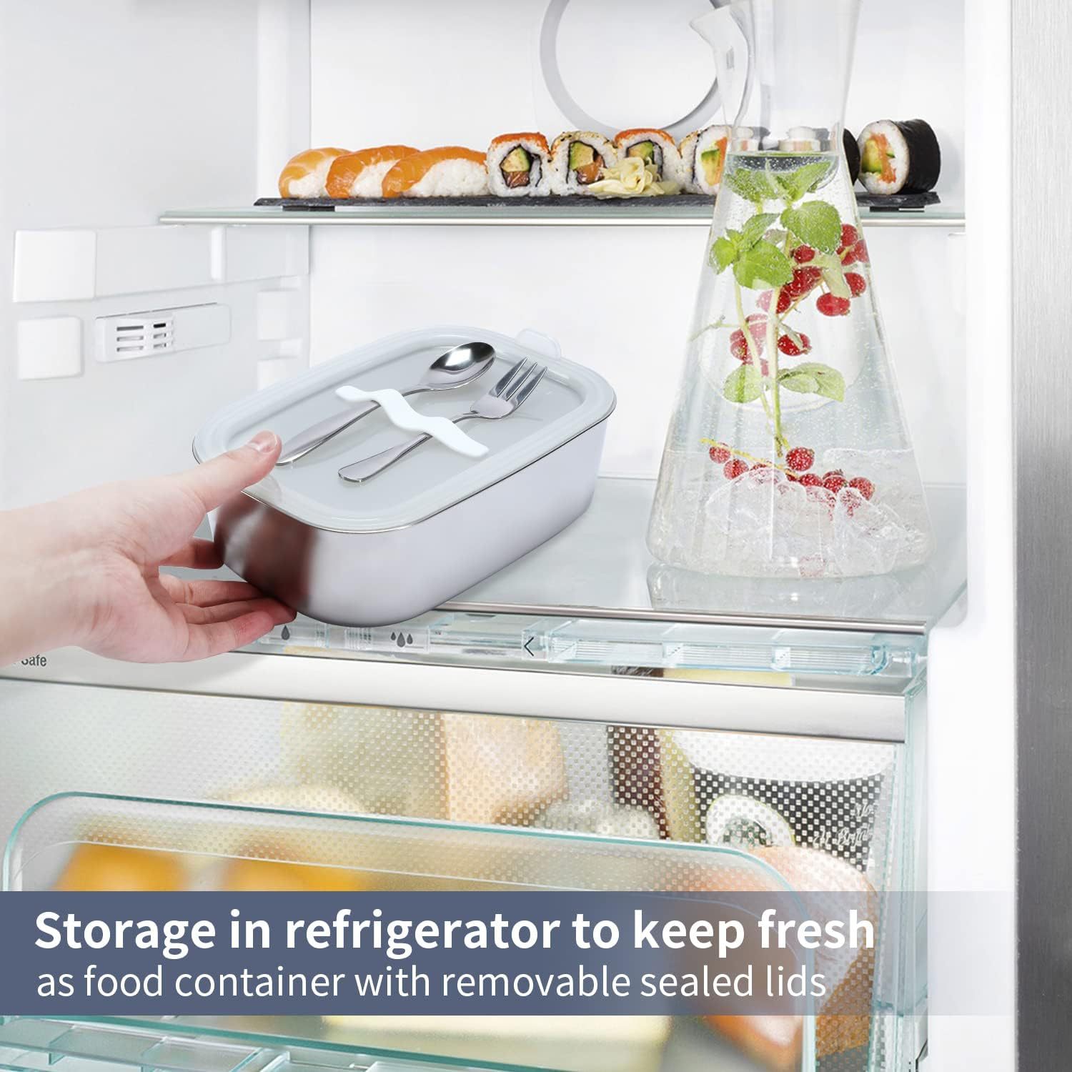 Portable heating lunch box by R&G Boutique with no water injection, compact gadget for warm meals on the go.