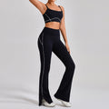 Women’s outdoor sports yoga suit by R&G Boutique, contrast color fitness set with spaghetti straps, ideal for active workouts.